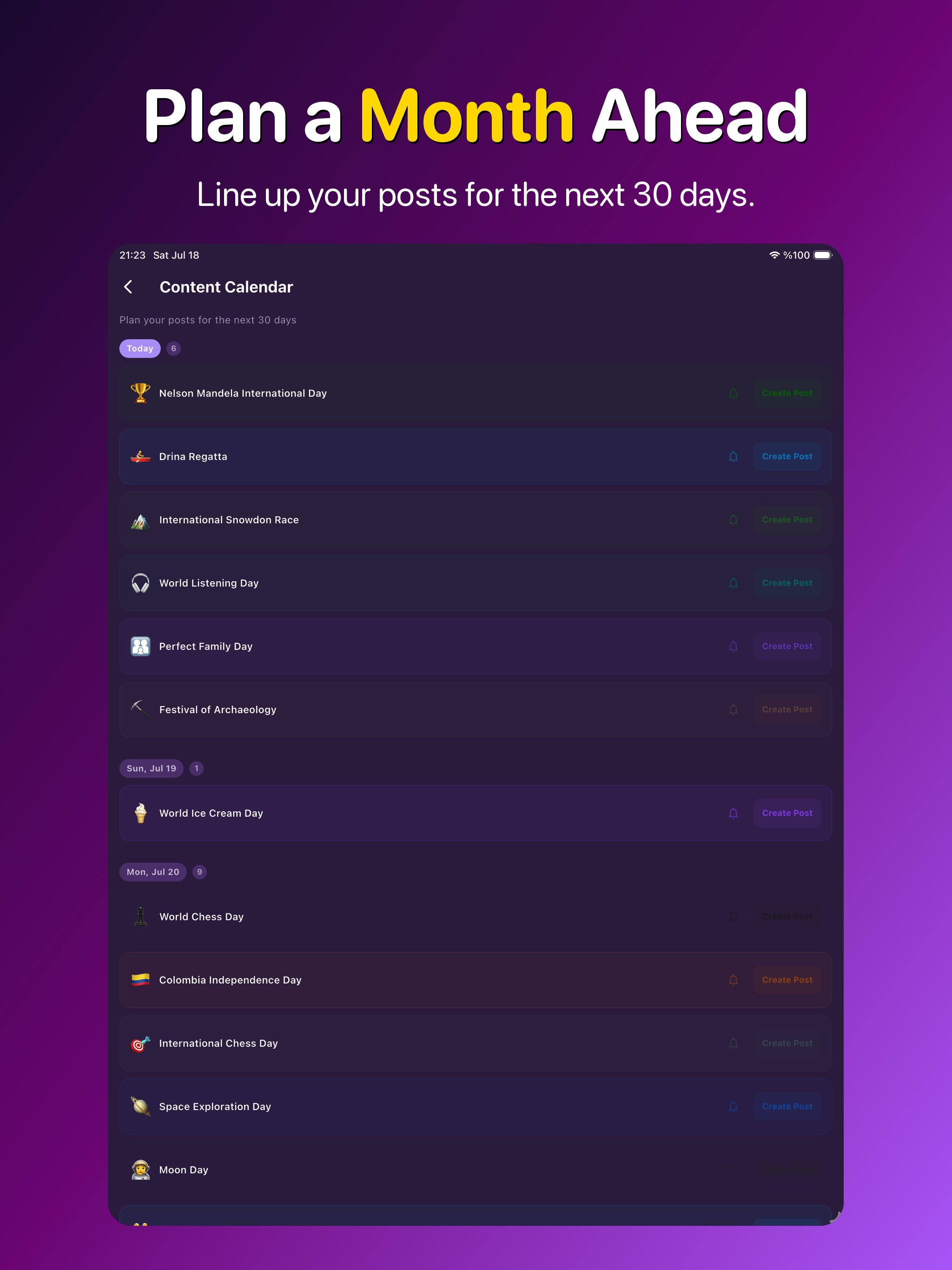 iPad calendar
